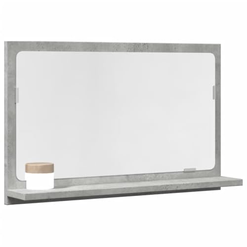 ULUYYUC Badspiegel mit Ablage Betongrau 60x11x37 cm Holzwerkstoff Modernes Design Wandmontage Badmöbel für kleine Badezimmer Gäste WC und Flur von ULUYYUC