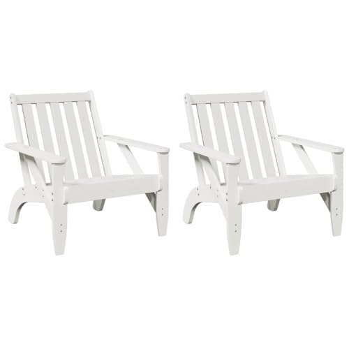ULUYYUC Balkon Möbel Gartenstühle Esszimmerstühle Küchenstühle - Adirondack-Gartenstühle 2Stk. Weiß 75x77x77cm Massivholz Kiefer für Sauna Campingplatz Wohnzimmer Küche von ULUYYUC