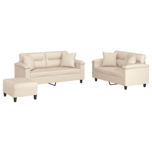 ULUYYUC Balkonsofa Big Sofa Lesesessel Moderne Sessel - 3-TLG. Sofagarnitur mit Kissen Beige Mikrofasergewebe für Wohnzimmer Küche Schlafzimmer Esszimmer ULUYYUC Balkonsofa Big Sofa Lesesessel Moderne Sessel - 3-TLG. Sofagarnitur mit Kissen Beige Mikrofasergewebe für Wohnzimmer Küche Schlafzimmer Esszimmer von ULUYYUC