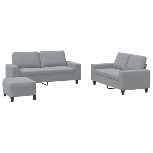 ULUYYUC Balkonsofa Big Sofa Sessel Wohnzimmer Kleines Sofa für Jugendzimmer - 3-TLG. Sofagarnitur Hellgrau Stoff für Esszimmer Wohnzimmer Küche Jugendzimmer von ULUYYUC