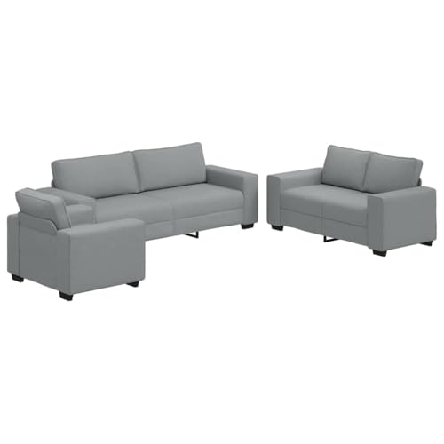 ULUYYUC Balkonsofa Big Sofa Sessel Wohnzimmer Kleines Sofa für Jugendzimmer - 3-TLG. Sofagarnitur mit Kissen Hellgrau Stoff für Küche Balkon Esszimmer Schlafzimmer von ULUYYUC