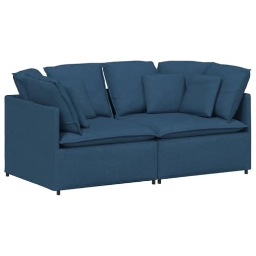 ULUYYUC Balkonsofa Big Sofa Sessel Wohnzimmer Kleines Sofa für Jugendzimmer - Modulares Sofa mit Kissen Stoff Blau für Wohnzimmer Küche Esszimmer Balkon von ULUYYUC