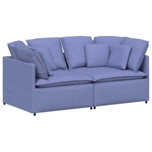 ULUYYUC Balkonsofa Big Sofa Sessel Wohnzimmer Kleines Sofa für Jugendzimmer - Modulares Sofa mit Kissen Stoff Jeansblau für Wohnzimmer Küche Esszimmer Balkon von ULUYYUC