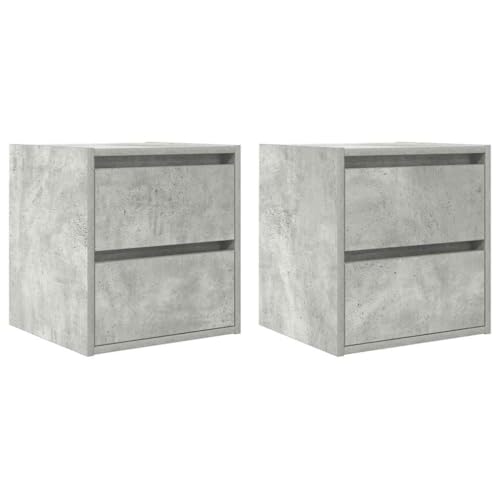 ULUYYUC Beistellschrank Nachttische Nachtschrank Nachtisch - Wand-Nachttische 2 STK. Betongrau 38x34x40 cm für Arbeitszimmer Flur Schlafzimmer Jugendzimmer ULUYYUC Beistellschrank Nachttische Nachtschrank Nachtisch - Wand-Nachttische 2 STK. Betongrau 38x34x40 cm für Arbeitszimmer Flur Schlafzimmer Jugendzimmer von ULUYYUC