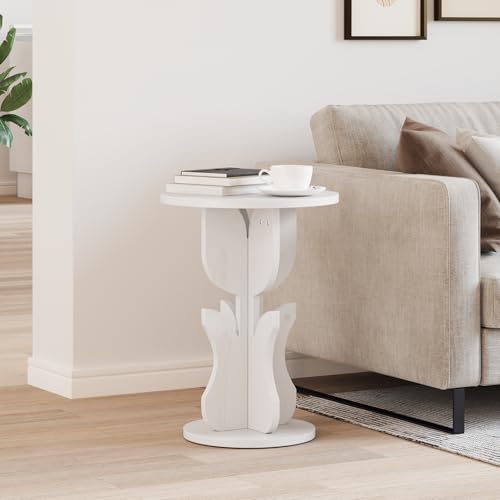 ULUYYUC Beistelltisch Weiß Massivkiefer Rund 39.5 x 39.5 x 53.5 cm Rustikaler Couchtisch für Wohnzimmer Schlafzimmer Flur ULUYYUC Beistelltisch Weiß Massivkiefer Rund 39.5 x 39.5 x 53.5 cm Rustikaler Couchtisch für Wohnzimmer Schlafzimmer Flur von ULUYYUC