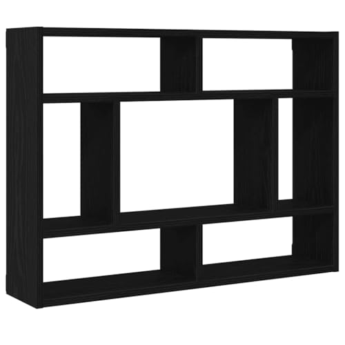 ULUYYUC Buch Regal Bücherregal Wand Kleines Regal Wand Regalböden - Wandregal Schwarz Eichen-Optik 75x16x55 cm Holzwerkstoff für Wohnzimmer Badezimmer Schlafzimmer Terrasse von ULUYYUC