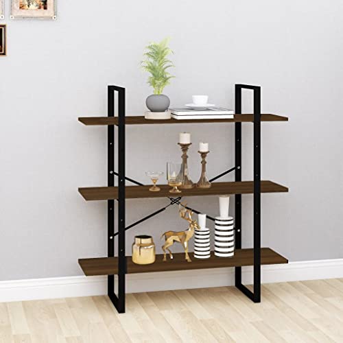 ULUYYUC Bücherregal Braun Eichen-Optik 100x30x105 cm Schmaler Hochschrank mit 3 Böden aus Holzwerkstoff und Metallgestell für Wohnzimmer und Büro ULUYYUC Bücherregal Braun Eichen-Optik 100x30x105 cm Schmaler Hochschrank mit 3 Böden aus Holzwerkstoff und Metallgestell für Wohnzimmer und Büro von ULUYYUC