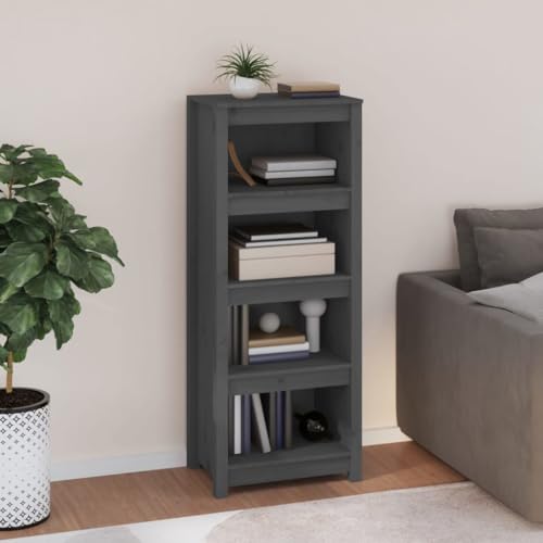ULUYYUC Bücherregal Grau 50x35x125,5 cm Massivholz Kiefer Modernes Regal mit Wandhalterung für Wohnzimmer Büro und Flur ULUYYUC Bücherregal Grau 50x35x125,5 cm Massivholz Kiefer Modernes Regal mit Wandhalterung für Wohnzimmer Büro und Flur von ULUYYUC