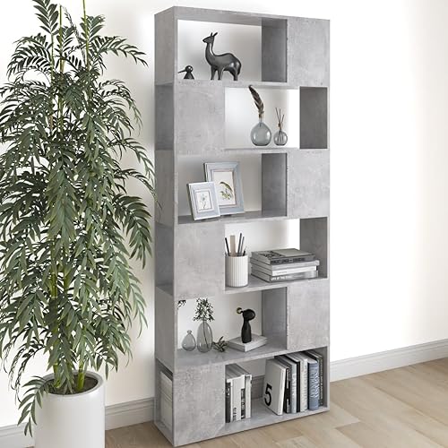 ULUYYUC Bücherregal Raumteiler Betongrau 80x24x186 cm Schmaler Regalschrank aus Holzwerkstoff mit 6 Fächern als Wohnzimmer Möbel und Stauraum Lösung ULUYYUC Bücherregal Raumteiler Betongrau 80x24x186 cm Schmaler Regalschrank aus Holzwerkstoff mit 6 Fächern als Wohnzimmer Möbel und Stauraum Lösung von ULUYYUC