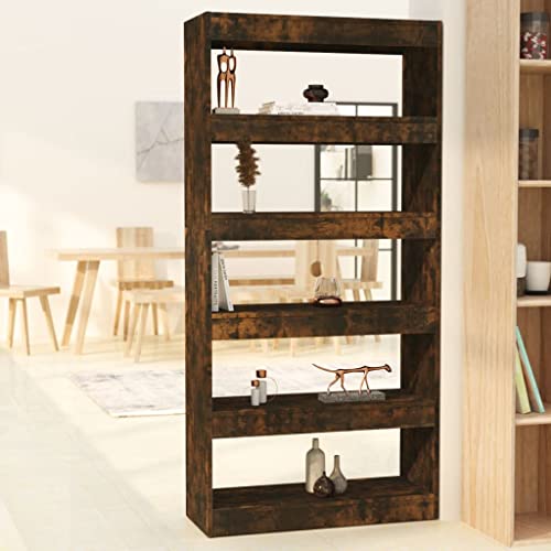 ULUYYUC Bücherregal Raumteiler Holzwerkstoff Räuchereiche 80x30x166 cm Schmales Regal mit Wandhalterung für Wohnzimmer und Mehrzwecknutzung ULUYYUC Bücherregal Raumteiler Holzwerkstoff Räuchereiche 80x30x166 cm Schmales Regal mit Wandhalterung für Wohnzimmer und Mehrzwecknutzung von ULUYYUC