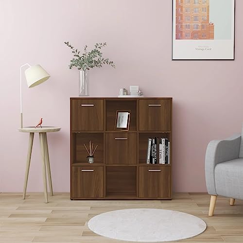 ULUYYUC Bücherregal Schmal Braun Eichen-Optik 90x30x90 cm Holzwerkstoff Modernes Design mit 9 Fächern & 5 Türen Stabiles Regal für Wohnzimmer Küche Arbeitszimmer ULUYYUC Bücherregal Schmal Braun Eichen-Optik 90x30x90 cm Holzwerkstoff Modernes Design mit 9 Fächern & 5 Türen Stabiles Regal für Wohnzimmer Küche Arbeitszimmer von ULUYYUC