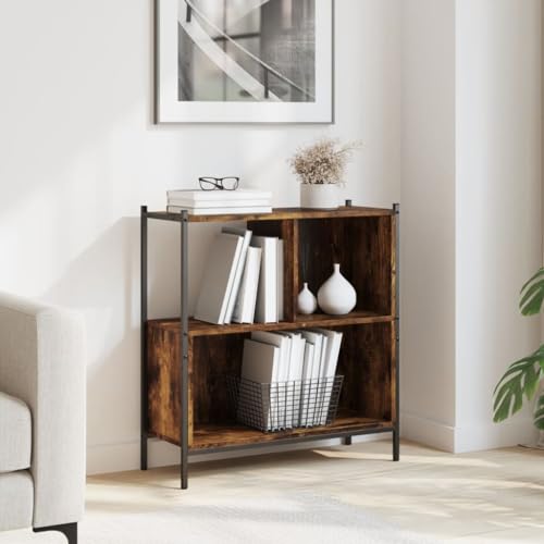 ULUYYUC Bücherregal Schmal Holzwerkstoff Regal mit Stahlgestell Räuchereiche 72x28x77,5cm Stehendes Eckregal für Wohnzimmer Büro Schlafzimmer Stabile Aufbewahrungslösung ULUYYUC Bücherregal Schmal Holzwerkstoff Regal mit Stahlgestell Räuchereiche 72x28x77,5cm Stehendes Eckregal für Wohnzimmer Büro Schlafzimmer Stabile Aufbewahrungslösung von ULUYYUC