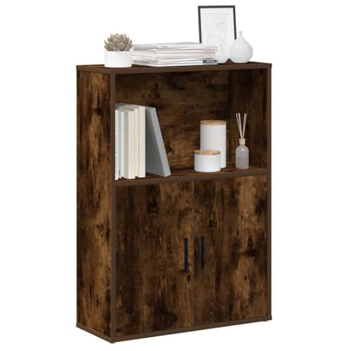ULUYYUC Bücherregal Schrank Holzwerkstoff 60x24x85 cm Räuchereiche Eckregal mit Türen und Einlegeboden Stauraum Möbel für Wohnzimmer ULUYYUC Bücherregal Schrank Holzwerkstoff 60x24x85 cm Räuchereiche Eckregal mit Türen und Einlegeboden Stauraum Möbel für Wohnzimmer von ULUYYUC