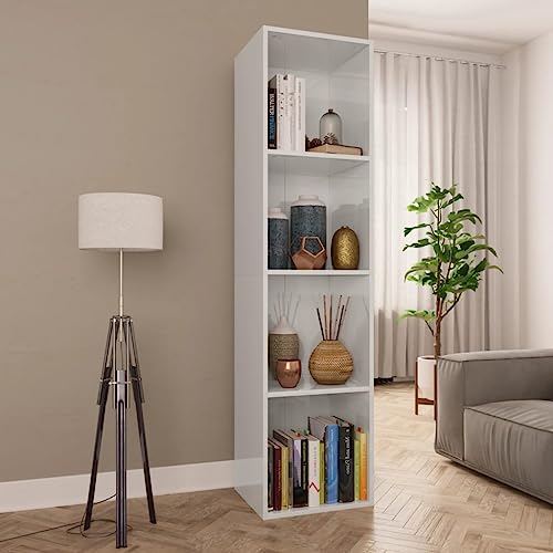 ULUYYUC Bücherregal TV-Schrank Hochglanz-Weiß 36x30x143cm Holzwerkstoff Schmaler Regalschrank mit 4 Fächern Modernes Design für Wohnzimmer Küche Balkon ULUYYUC Bücherregal TV-Schrank Hochglanz-Weiß 36x30x143cm Holzwerkstoff Schmaler Regalschrank mit 4 Fächern Modernes Design für Wohnzimmer Küche Balkon von ULUYYUC