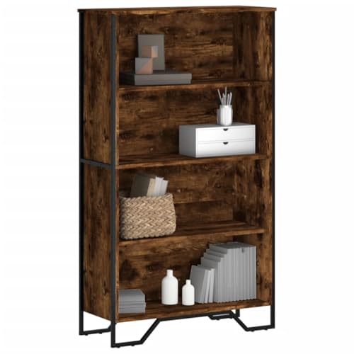 ULUYYUC Bücherregal aus Holzwerkstoff 137,5 cm Höhe schmal 80x31 cm Räuchereiche Metallfüße mit 4 offenen Fächern Aufbewahrungsregal für Wohnzimmer und Homeoffice ULUYYUC Bücherregal aus Holzwerkstoff 137,5 cm Höhe schmal 80x31 cm Räuchereiche Metallfüße mit 4 offenen Fächern Aufbewahrungsregal für Wohnzimmer und Homeoffice von ULUYYUC