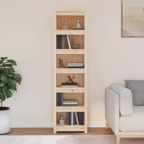 ULUYYUC Bücherregal aus Massivholz Kiefer 50x35x183 cm Schmaler Hochschrank mit Wandhalterung Robustes Regal mit Geräumigen Ablagen für Wohnzimmer Büro Flur Modernes Design Naturmaterial ULUYYUC Bücherregal aus Massivholz Kiefer 50x35x183 cm Schmaler Hochschrank mit Wandhalterung Robustes Regal mit Geräumigen Ablagen für Wohnzimmer Büro Flur Modernes Design Naturmaterial von ULUYYUC