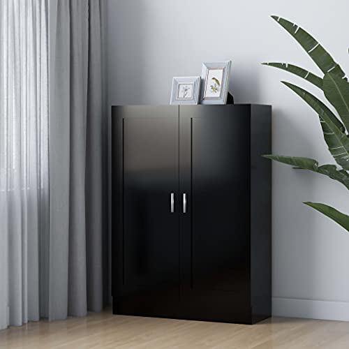 ULUYYUC Bücherschrank Schwarz Holzwerkstoff 82,5x30,5x115 cm Schmaler Hochschrank mit 3 Fächern & 2 Türen - Elegantes Möbelstück für Wohnzimmer Aufbewahrung und Deko ULUYYUC Bücherschrank Schwarz Holzwerkstoff 82,5x30,5x115 cm Schmaler Hochschrank mit 3 Fächern & 2 Türen - Elegantes Möbelstück für Wohnzimmer Aufbewahrung und Deko von ULUYYUC