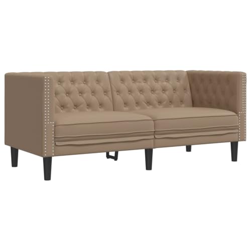 ULUYYUC Couch Sessel Sessel Wohnzimmer Lesesessel Sitzecke Wohnzimmer - Chesterfield-Sofa 2-Sitzer Cappuccino Kunstleder für Schlafzimmer Esszimmer Küche Wohnzimmer von ULUYYUC