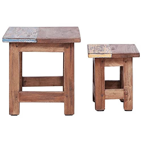 ULUYYUC Couch Tisch Beistelltisch Outdoor Wetterfest Nachttische Couchtisch Klein - Satztische 2 STK. Altholz Massiv für Balkon Garten Wohnbereich Schlafzimmer ULUYYUC Couch Tisch Beistelltisch Outdoor Wetterfest Nachttische Couchtisch Klein - Satztische 2 STK. Altholz Massiv für Balkon Garten Wohnbereich Schlafzimmer von ULUYYUC