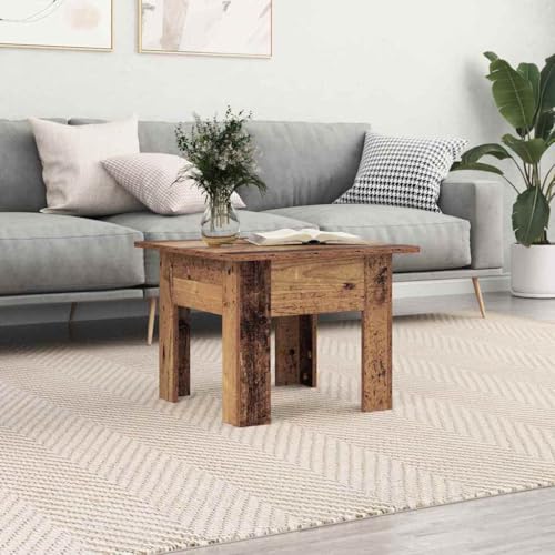 ULUYYUC Couchtisch Altholz 55x55x42cm Holzwerkstoff Moderner Beistelltisch mit minimalistischem Design für Wohnzimmer Schlafzimmer und Flur von ULUYYUC