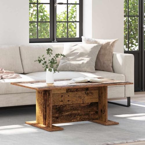 ULUYYUC Couchtisch Beistelltisch Altholz Holzwerkstoff 103.5 x 60 x 40 cm Rechteckiger Wohnzimmertisch mit Rustikalem Design von ULUYYUC