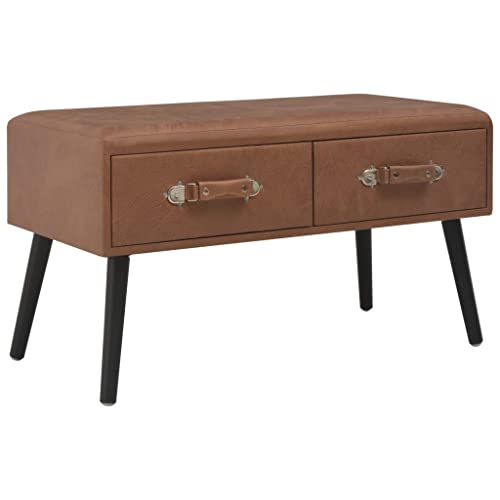 ULUYYUC Couchtisch Dunkelbraun 80x40x46 cm mit 2 Schubladen aus Kunstleder und massivem Kiefernholz Elegant Robust für Wohnzimmer als Beistelltisch oder Nachttisch ULUYYUC Couchtisch Dunkelbraun 80x40x46 cm mit 2 Schubladen aus Kunstleder und massivem Kiefernholz Elegant Robust für Wohnzimmer als Beistelltisch oder Nachttisch von ULUYYUC