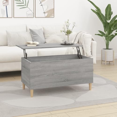 ULUYYUC Couchtisch Grau Sonoma 90x44,5x45 cm Höhenverstellbarer Beistelltisch mit Stauraum für Wohnzimmer ULUYYUC Couchtisch Grau Sonoma 90x44,5x45 cm Höhenverstellbarer Beistelltisch mit Stauraum für Wohnzimmer von ULUYYUC