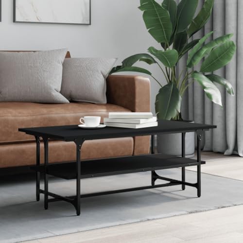 ULUYYUC Couchtisch Schwarz Holzwerkstoff Metall Beistelltisch mit Stauraum Größe 100x50x40 cm Modernes Design Robust für Wohnzimmer und Wohnbereich ULUYYUC Couchtisch Schwarz Holzwerkstoff Metall Beistelltisch mit Stauraum Größe 100x50x40 cm Modernes Design Robust für Wohnzimmer und Wohnbereich von ULUYYUC