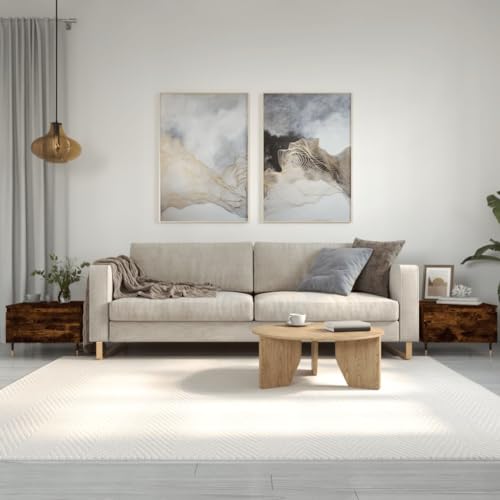 ULUYYUC Couchtische Set 2 Stück Räuchereiche Holzwerkstoff mit Schublade Metallbeine 50x46x35 cm Elegantes Design für Wohnzimmer ULUYYUC Couchtische Set 2 Stück Räuchereiche Holzwerkstoff mit Schublade Metallbeine 50x46x35 cm Elegantes Design für Wohnzimmer von ULUYYUC