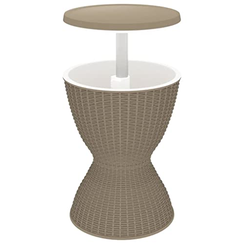 ULUYYUC Dining Table Esstisch Klein Bartisch Pflanztisch - 3-in-1 Tisch mit Eiskühler Hellbraun Polypropylen für Campingplatz Wohnzimmer Balkon Esszimmer von ULUYYUC