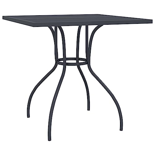 ULUYYUC Dining Table Wohnzimmertisch Klein Bartisch Kleiner Tisch - Gartentisch Anthrazit 80x80x72,5 cm Stahlgeflecht für Campingplatz Küche Balkon Esszimmer von ULUYYUC