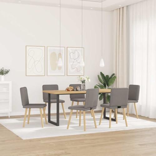 ULUYYUC Dining Tables Arbeitsplatte Küche Kleiner Küchentisch Kleiner Tisch - Esszimmerstühle 6 STK. Taupe Stoff für Wohnzimmer Esszimmer Balkon Küche von ULUYYUC