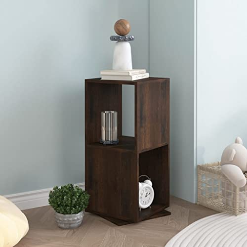 ULUYYUC Drehregal Bücherregal Schmal 360° Drehbar Räuchereiche Holzwerkstoff Standregal 34,5x34,5x75,5 cm mit 2 Regalböden – Platzsparendes Möbelstück für Wohnzimmer Küche Balkon ULUYYUC Drehregal Bücherregal Schmal 360° Drehbar Räuchereiche Holzwerkstoff Standregal 34,5x34,5x75,5 cm mit 2 Regalböden – Platzsparendes Möbelstück für Wohnzimmer Küche Balkon von ULUYYUC