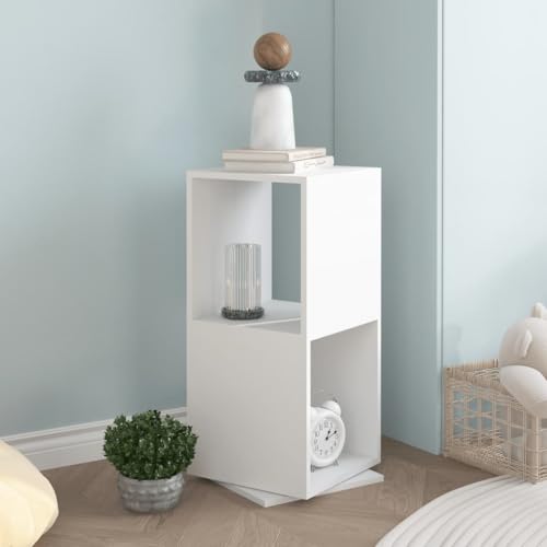 ULUYYUC Drehregal Weiß Bücherregal mit 360-Grad Drehfunktion 34,5x34,5x75,5 cm Schmal Eckregal aus Holzwerkstoff Standregal für Wohnzimmer Küche Balkon ULUYYUC Drehregal Weiß Bücherregal mit 360-Grad Drehfunktion 34,5x34,5x75,5 cm Schmal Eckregal aus Holzwerkstoff Standregal für Wohnzimmer Küche Balkon von ULUYYUC