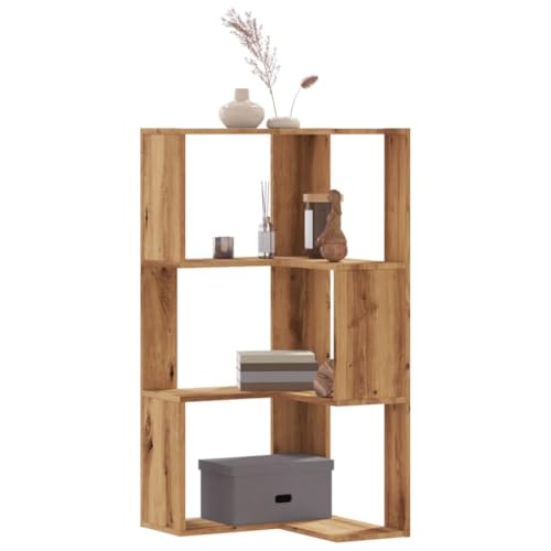 ULUYYUC Eck-Bücherregal 3 Böden Artisan-Eiche Holzwerkstoff 50x50x102cm Schmaler Eckregal mit Wandhalterung Platzsparendes Regal für Wohnzimmer Küche Büro ULUYYUC Eck-Bücherregal 3 Böden Artisan-Eiche Holzwerkstoff 50x50x102cm Schmaler Eckregal mit Wandhalterung Platzsparendes Regal für Wohnzimmer Küche Büro von ULUYYUC