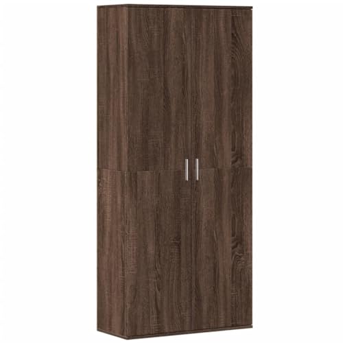 ULUYYUC Flurschrank Küchenschrank Mehrzweckschrank Arzneischrank - Highboard Braun Eichen-Optik 80x35x180 cm Holzwerkstoff für Outdoor Werkstatt Balkon Arbeitszimmer von ULUYYUC