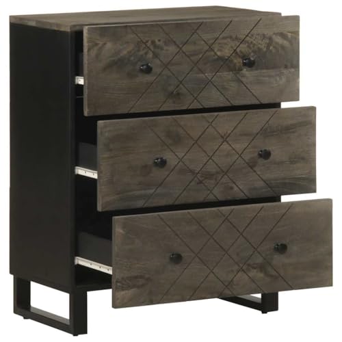 ULUYYUC Flurschrank Werkzeugschrank Medikamentenschrank Kleiner Schrank - Sideboard Schwarz 60x33x75 cm Massivholz Mango für Büro Ankleidezimmer Werkstatt Balkon von ULUYYUC
