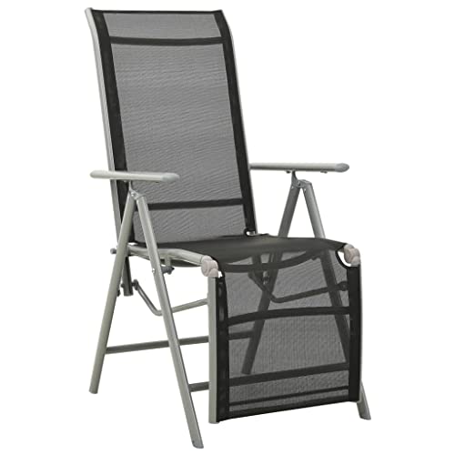 ULUYYUC Garten-Liegestuhl, Terrassenstühle Loungesessel Outdoor Sessel Stapelstühle Geeignet für Speisesaal Strand Außenbereich Hinterhof Textilene und Aluminium Silbern von ULUYYUC