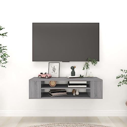 ULUYYUC Hängender TV Schrank Grau Sonoma 100x30x26,5 cm Holzwerkstoff mit Modernem Design und Viel Stauraum für Wohnzimmer Schlafzimmer ULUYYUC Hängender TV Schrank Grau Sonoma 100x30x26,5 cm Holzwerkstoff mit Modernem Design und Viel Stauraum für Wohnzimmer Schlafzimmer von ULUYYUC