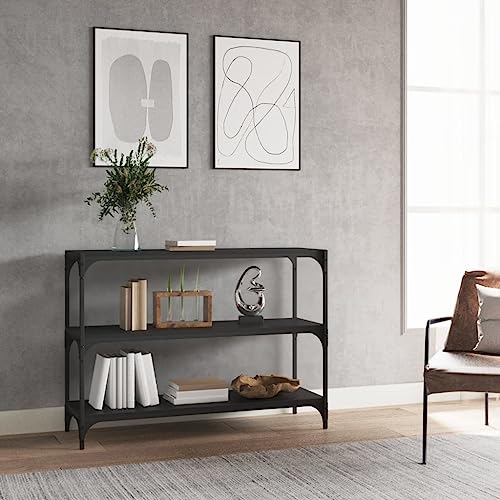 ULUYYUC Industrielles Bücherregal Schwarz 100x33x70,5 cm aus Holzwerkstoff und Stahl mit 3 Ablagen für Wohnzimmer Büro und Küche ULUYYUC Industrielles Bücherregal Schwarz 100x33x70,5 cm aus Holzwerkstoff und Stahl mit 3 Ablagen für Wohnzimmer Büro und Küche von ULUYYUC