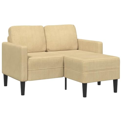 ULUYYUC Jugendsofa Big Sofa Küchensofa Sitzecke Wohnzimmer - 2-Sitzer-Sofa mit Chaiselongue L-Form Hellgrün 125 cm Leinen für Jugendzimmer Esszimmer Schlafzimmer Küche von ULUYYUC