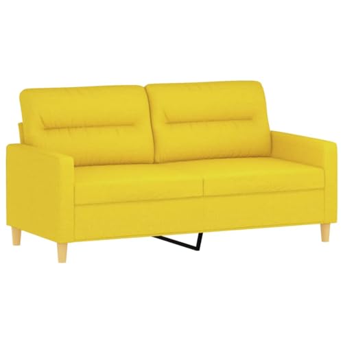 ULUYYUC Jugendsofa Gartensofa Küchensofa Moderne Sessel - 2-Sitzer-Sofa Hellgelb 140 cm Stoff für Jugendzimmer Wohnzimmer Esszimmer Balkon von ULUYYUC