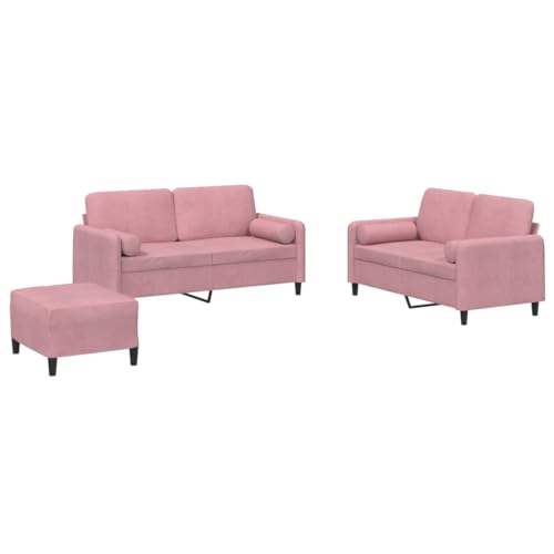 ULUYYUC Jugendsofa Sessel Wohnzimmer Garden Sofas Moderne Sessel - 3-TLG. Sofagarnitur mit Kissen Rosa Samt für Esszimmer Balkon Jugendzimmer Küche ULUYYUC Jugendsofa Sessel Wohnzimmer Garden Sofas Moderne Sessel - 3-TLG. Sofagarnitur mit Kissen Rosa Samt für Esszimmer Balkon Jugendzimmer Küche von ULUYYUC