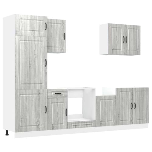 ULUYYUC Kitchen Cabinets Küchenunterschrank Gartenschrank Sideboard Wohnzimmer - 7-TLG. Küchenschrank-Set Kalmar Grau Sonoma Holzwerkstoff für Wohnzimmer Hausbar Küche Werkstatt ULUYYUC Kitchen Cabinets Küchenunterschrank Gartenschrank Sideboard Wohnzimmer - 7-TLG. Küchenschrank-Set Kalmar Grau Sonoma Holzwerkstoff für Wohnzimmer Hausbar Küche Werkstatt von ULUYYUC