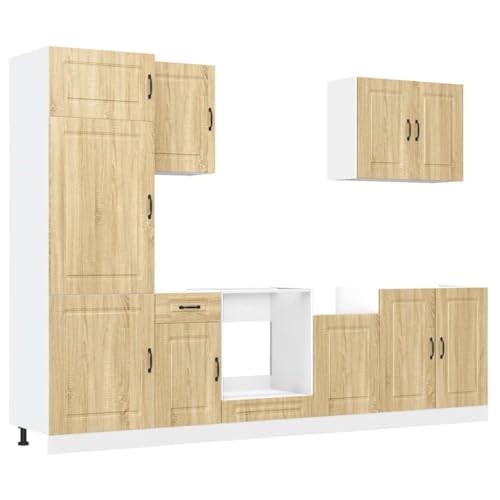 ULUYYUC Kitchen Cabinets Küchenunterschrank Gartenschrank Sideboard Wohnzimmer - 7-TLG. Küchenschrank-Set Kalmar Sonoma-Eiche Holzwerkstoff für Wohnzimmer Hausbar Küche Werkstatt ULUYYUC Kitchen Cabinets Küchenunterschrank Gartenschrank Sideboard Wohnzimmer - 7-TLG. Küchenschrank-Set Kalmar Sonoma-Eiche Holzwerkstoff für Wohnzimmer Hausbar Küche Werkstatt von ULUYYUC