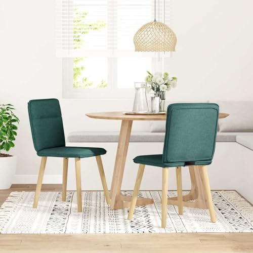 ULUYYUC Kitchen Table Esstisch Klein Kleiner Küchentisch Kleiner Tisch - Esszimmerstühle 2 STK. Dunkelgrün Stoff für Küche Wohnzimmer Garten Esszimmer von ULUYYUC