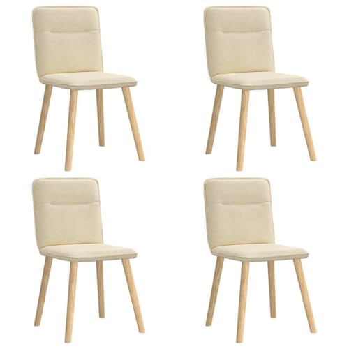 ULUYYUC Kitchen Table Esstisch Klein Kleiner Küchentisch Kleiner Tisch - Esszimmerstühle 4 STK. Creme Stoff für Küche Wohnzimmer Garten Esszimmer von ULUYYUC
