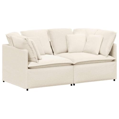 ULUYYUC Kleine Sofa Gartensofa Kleines für Jugendzimmer Sitzecke Wohnzimmer - Modulares Sofa mit Kissen Stoff in Lammwolloptik Creme für Jugendzimmer Esszimmer Balkon Küche ULUYYUC Kleine Sofa Gartensofa Kleines für Jugendzimmer Sitzecke Wohnzimmer - Modulares Sofa mit Kissen Stoff in Lammwolloptik Creme für Jugendzimmer Esszimmer Balkon Küche von ULUYYUC