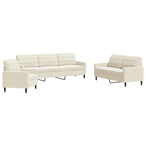 ULUYYUC Kleine Sofa Küchensofa Moderne Sessel Sitzecke Wohnzimmer - 3-TLG. Sofagarnitur mit Kissen Creme Samt für Jugendzimmer Schlafzimmer Esszimmer Balkon ULUYYUC Kleine Sofa Küchensofa Moderne Sessel Sitzecke Wohnzimmer - 3-TLG. Sofagarnitur mit Kissen Creme Samt für Jugendzimmer Schlafzimmer Esszimmer Balkon von ULUYYUC
