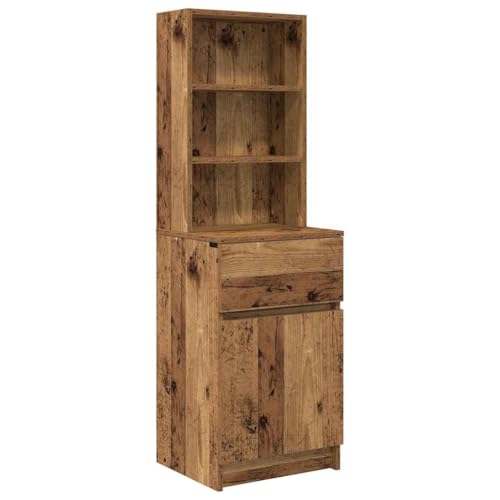 ULUYYUC Kleiner Nachttisch Betttisch Beistelltisch Schmal Nachttischschrank - Nachttisch Altholz-Optik 39x35x125 cm Holzwerkstoff für Flur Küche Wohnzimmer Jugendzimmer von ULUYYUC